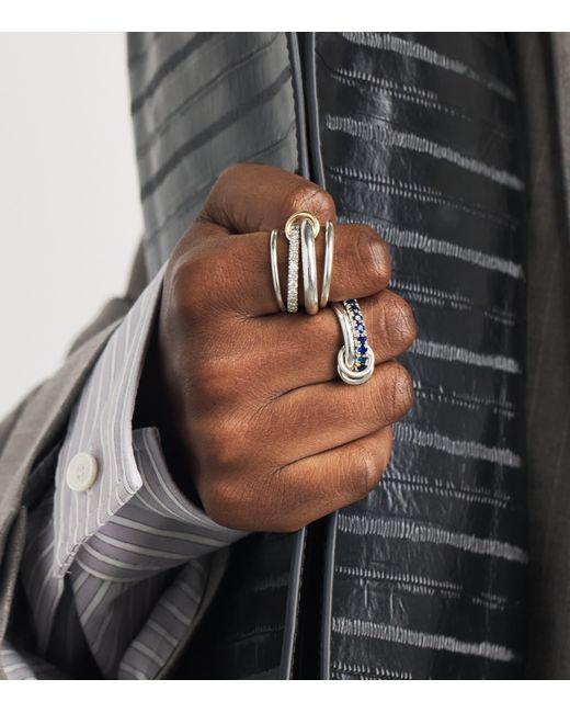 Spinelli Kilcollin Metallic Sterling And Sapphire Enzo Ring