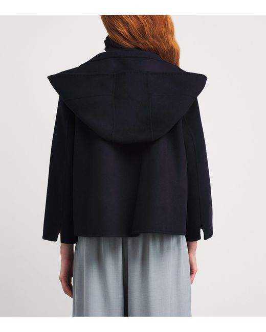 Wolk Morais Blue Cashmere Hooded Paletot Jacket