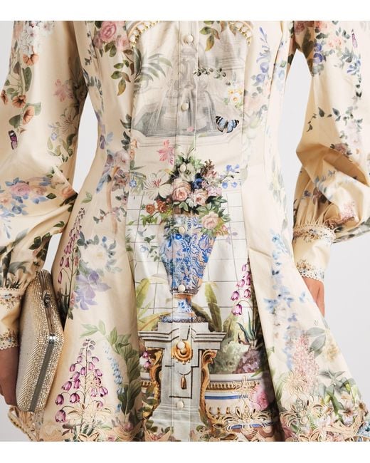 Camilla Natural Stretch-Cotton Midsummer Masterpiece Mini Shirt Dress