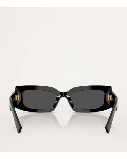 Dolce & Gabbana Black Acetate Rectangular Sunglasses