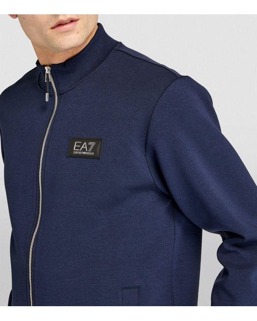 EA7 Blue Zip-up Sweatshirt for men