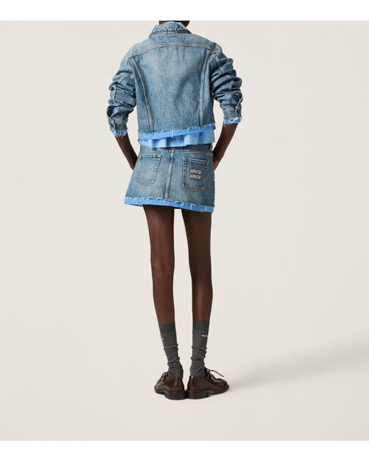 Miu Miu Blue Outwear Jacket