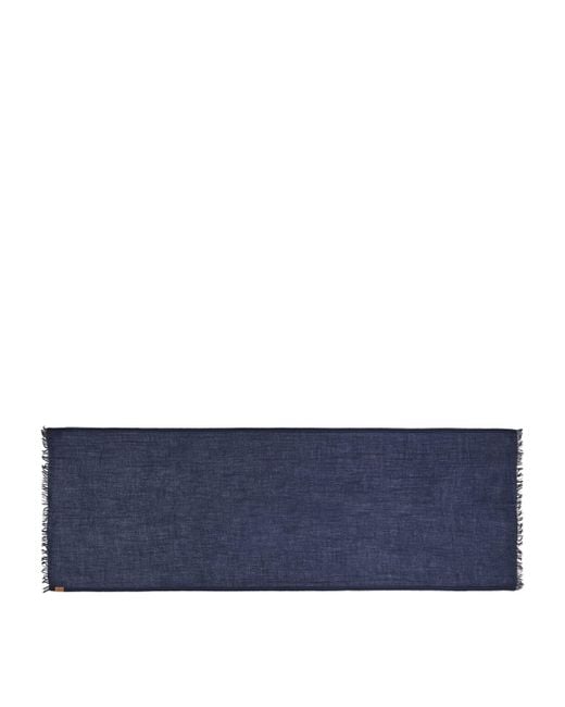 Loewe Blue Cashmere Logo Scarf