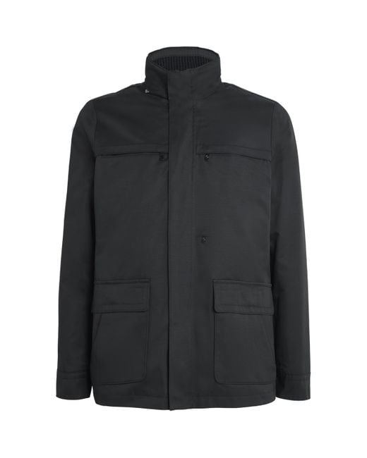 Pal Zileri Black Cotton-Blend Field Jacket for men