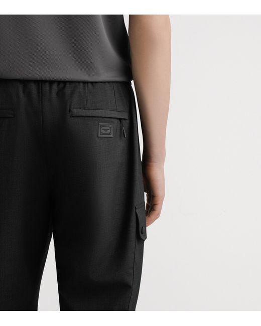 Dolce & Gabbana Black Wool-Blend Cargo Trousers for men