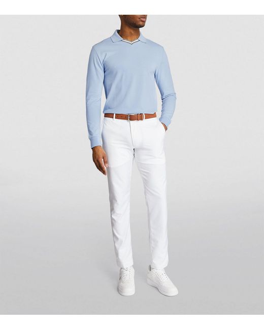 RLX Ralph Lauren Blue Stretch-cotton Long-sleeve Polo Shirt for men