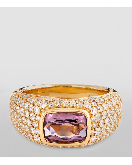 Jacquie Aiche Metallic Diamond And Kunzite Ring