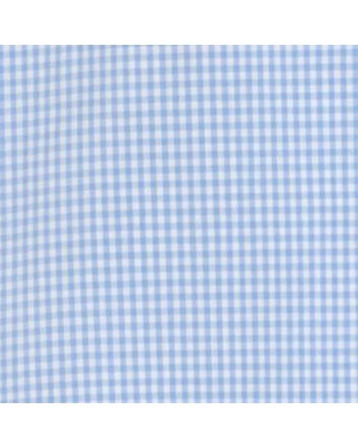 Burberry Blue Cotton Gingham Ekd Shirt for men