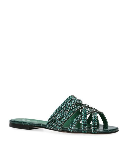 Gina Green Croc-effect Stirling Sandals