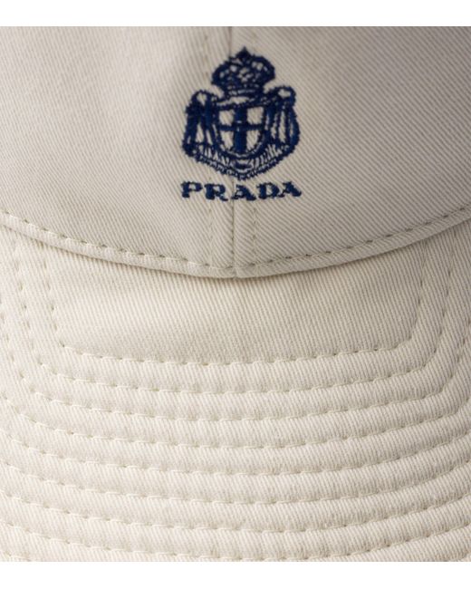 Prada Natural Cotton Old Gabardine Baseball Cap for men