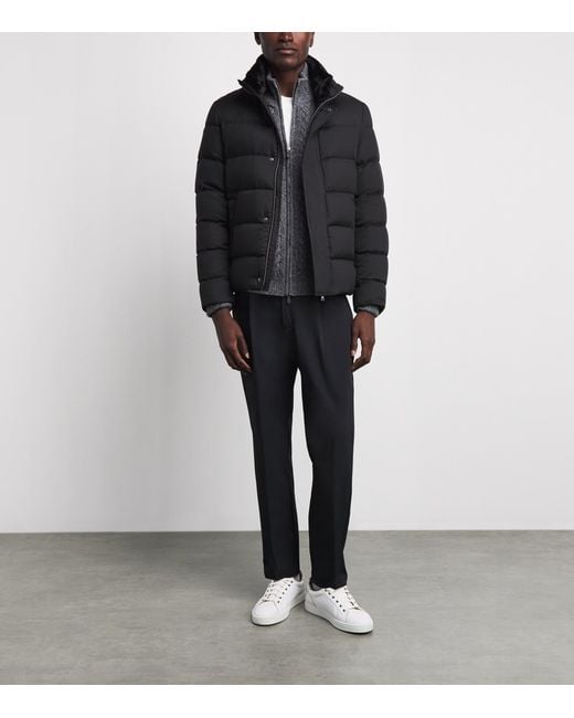 Herno Black Down Quilted Puffer Jacket for men