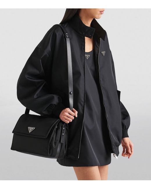 Prada Black Re-Nylon Padded Shoulder Bag