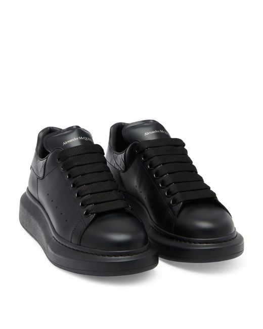 Alexander McQueen Black Leather Oversized Sneakers