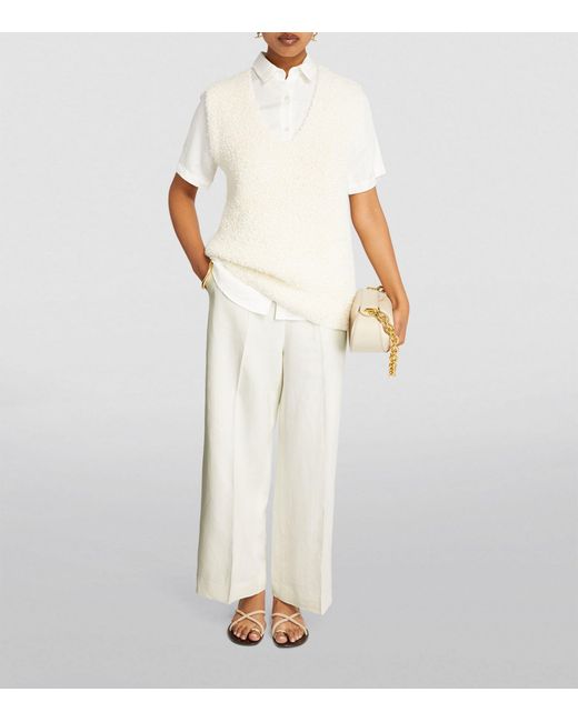 Polo Ralph Lauren White Wide-leg Tailored Trousers
