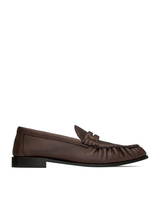 Saint Laurent Brown Leather Le Loafers for men