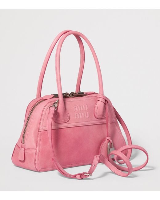 Miu Miu Pink Nappa Leather Vivant Top-Handle Bag