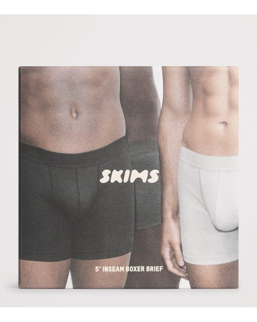 Skims Blue Stretch-Jersey Boxer Briefs for men