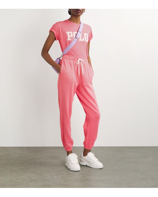 Pink polo sweatpants hotsell