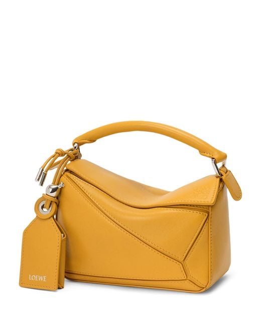 Loewe Yellow X Paula's Ibiza Mini Lambskin Puzzle Top-Handle Bag