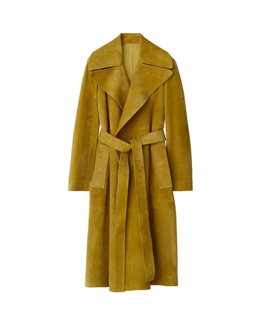 Burberry Yellow Suede Trench Coat