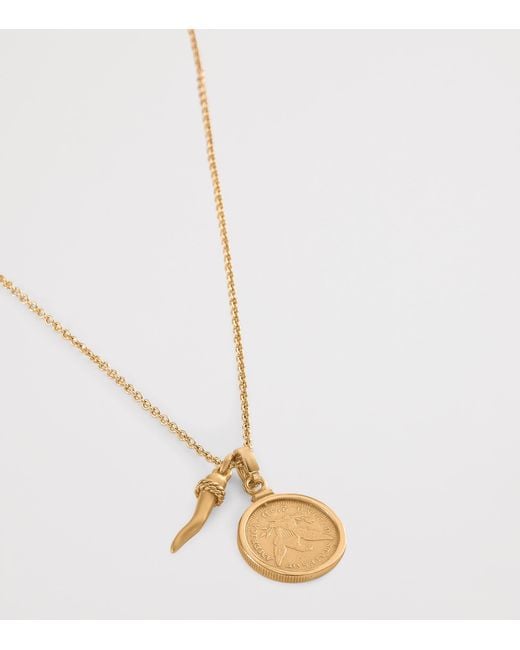 Dolce & Gabbana Metallic Medal And Horn Necklace