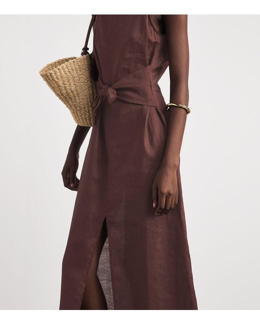 Doen Purple Ramie Amorette Midi Dress