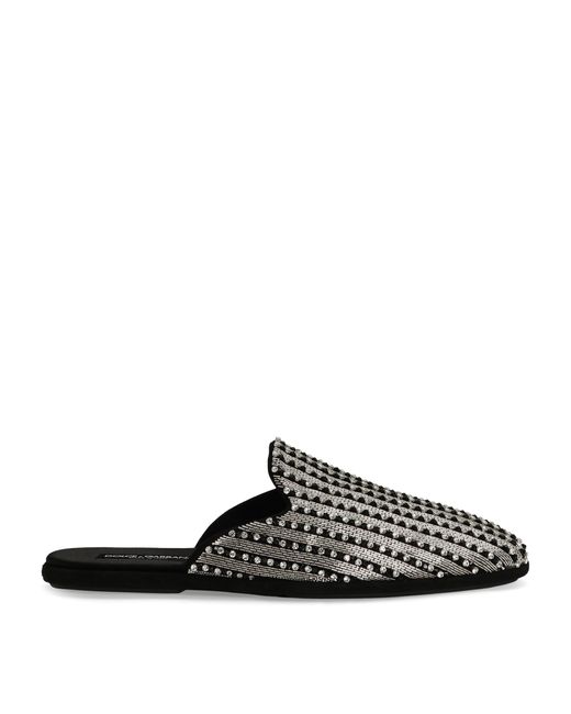 Dolce & Gabbana Black Embellished Mules for men