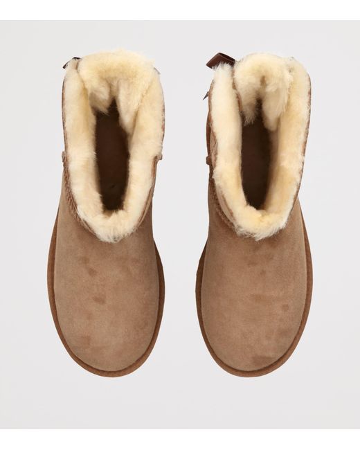 Ugg Brown Suede Mini Bailey Bow Ii Ankle Boots