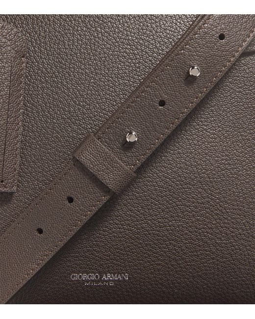 Giorgio Armani Brown Leather Briefcase for men