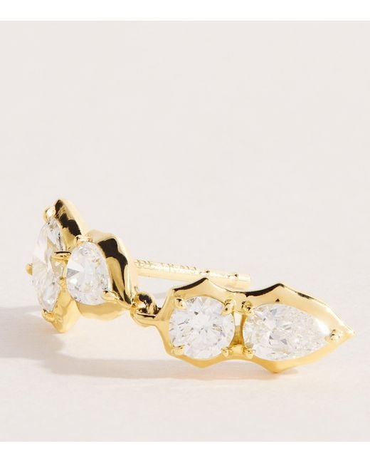 Jade Trau Metallic And Diamond Posey Stud Earrings