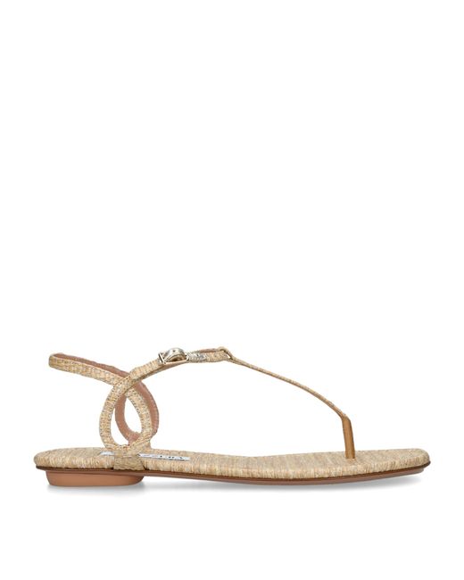Aquazzura Natural Woven Almost Bare Sandals