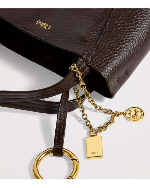 Chloé Brown Small Calfskin Spin Tote Bag