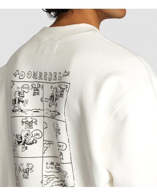 DOMREBEL White Money Duck Print Sweatshirt for men