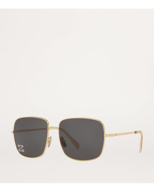 Céline Gray Rhinestone Triomphe Sunglasses