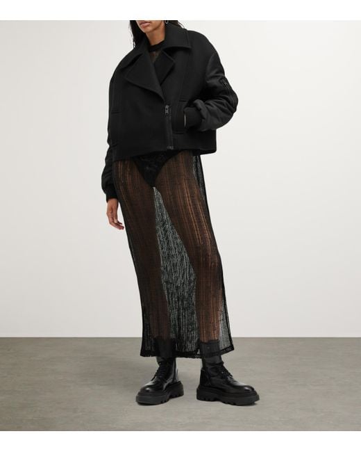 AllSaints Black Wool-Blend Orla Jacket