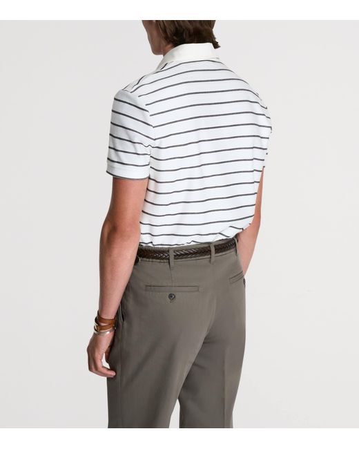 Dunhill White Stripe Polo Shirt for men
