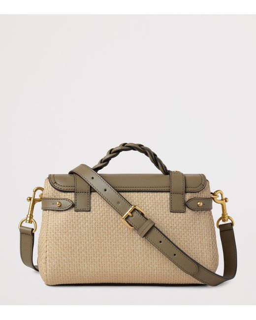 Mulberry Metallic Mini Raffia And Leather Alexa Satchel