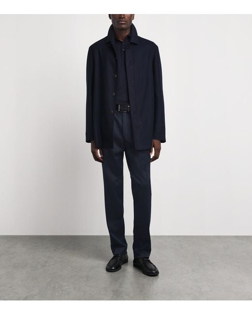 N.Peal Cashmere Blue Stretch-Cotton Atrani Trousers for men