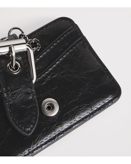 Maje Black Cracked Leather Miss M Card Holder