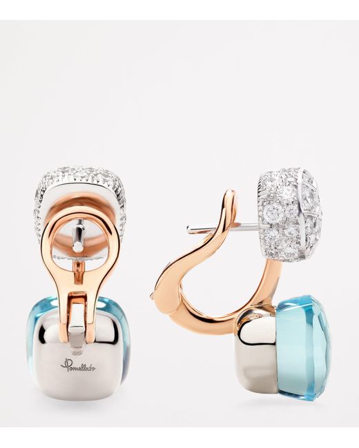 Pomellato White Mixed, Topaz And Diamond Nudo Earrings