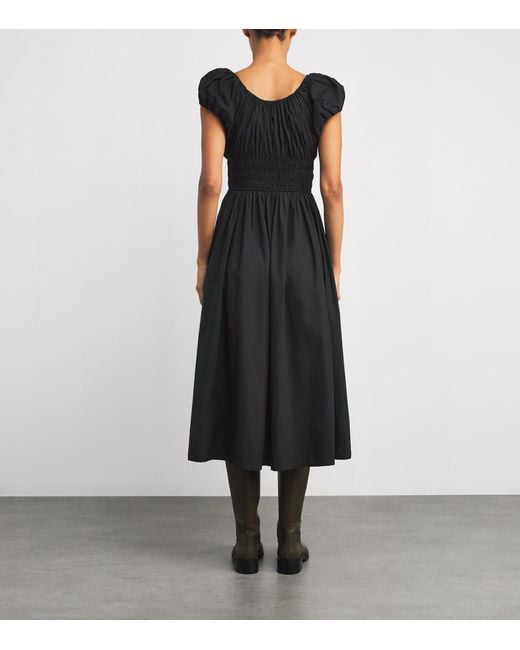 Doen Black Organic Cotton Quinn Midi Dress