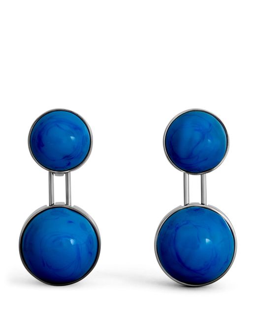 Alaïa Blue Small Sphere Pendant Drop Earrings