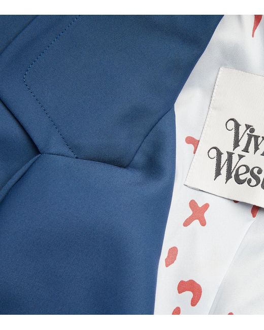 Vivienne Westwood Blue Asymmetric Drunken Tailored Blazer