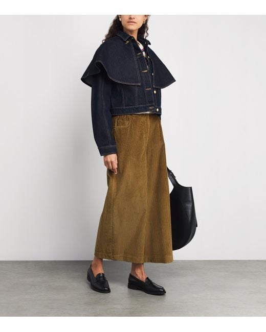 Weekend by Maxmara Green Corduroy Wide-Leg Trousers