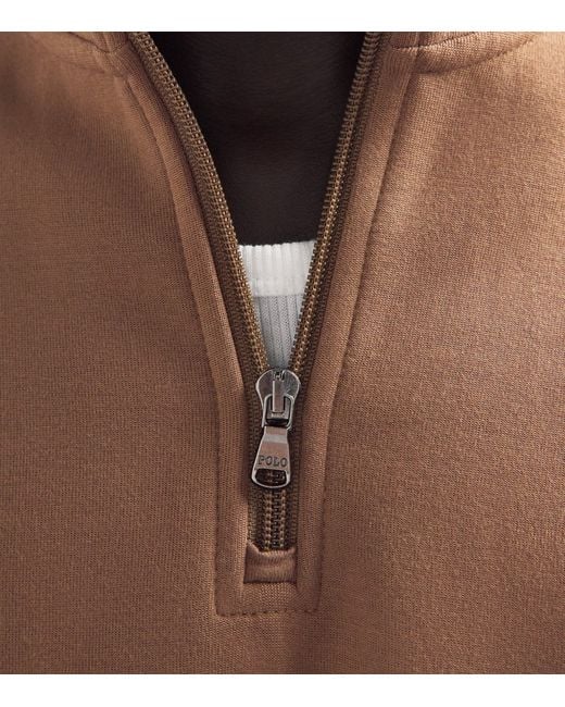 Polo Ralph Lauren Brown Polo Pony Quarter-Zip Sweatshirt for men