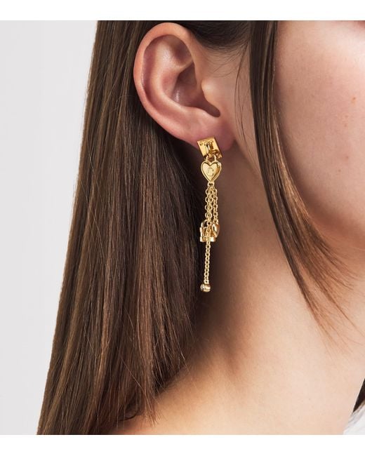 Chloé Metallic Mini Paddington Drop Earrings