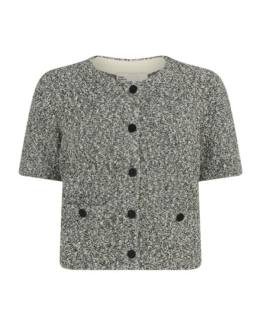 Tory Burch Gray Tweed Cropped Jacket