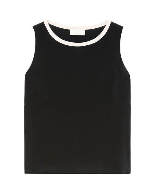 Marina Rinaldi Black Silk Sleeveless Top