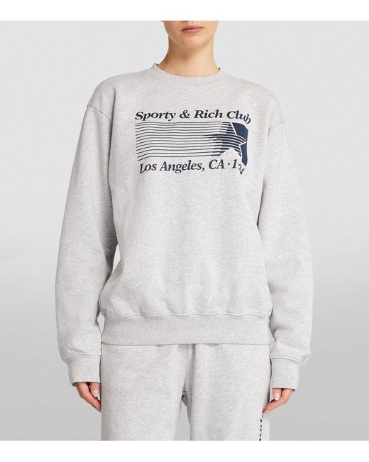 Sporty & Rich Gray Cotton-blend Starter Sweatshirt