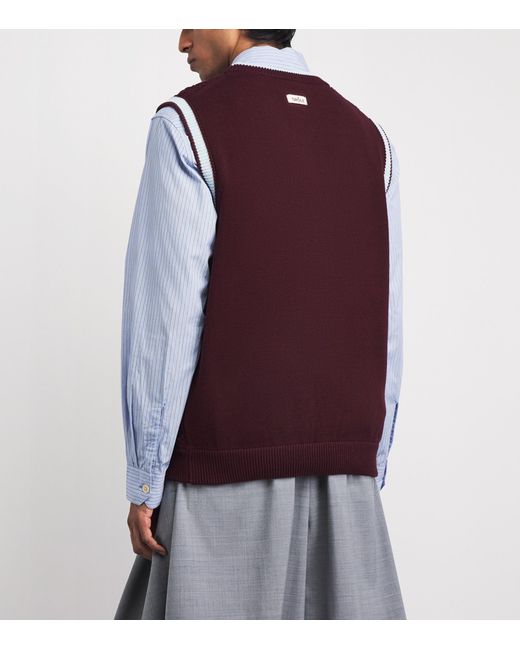 Drole de Monsieur Purple Crochet Sweater Vest for men